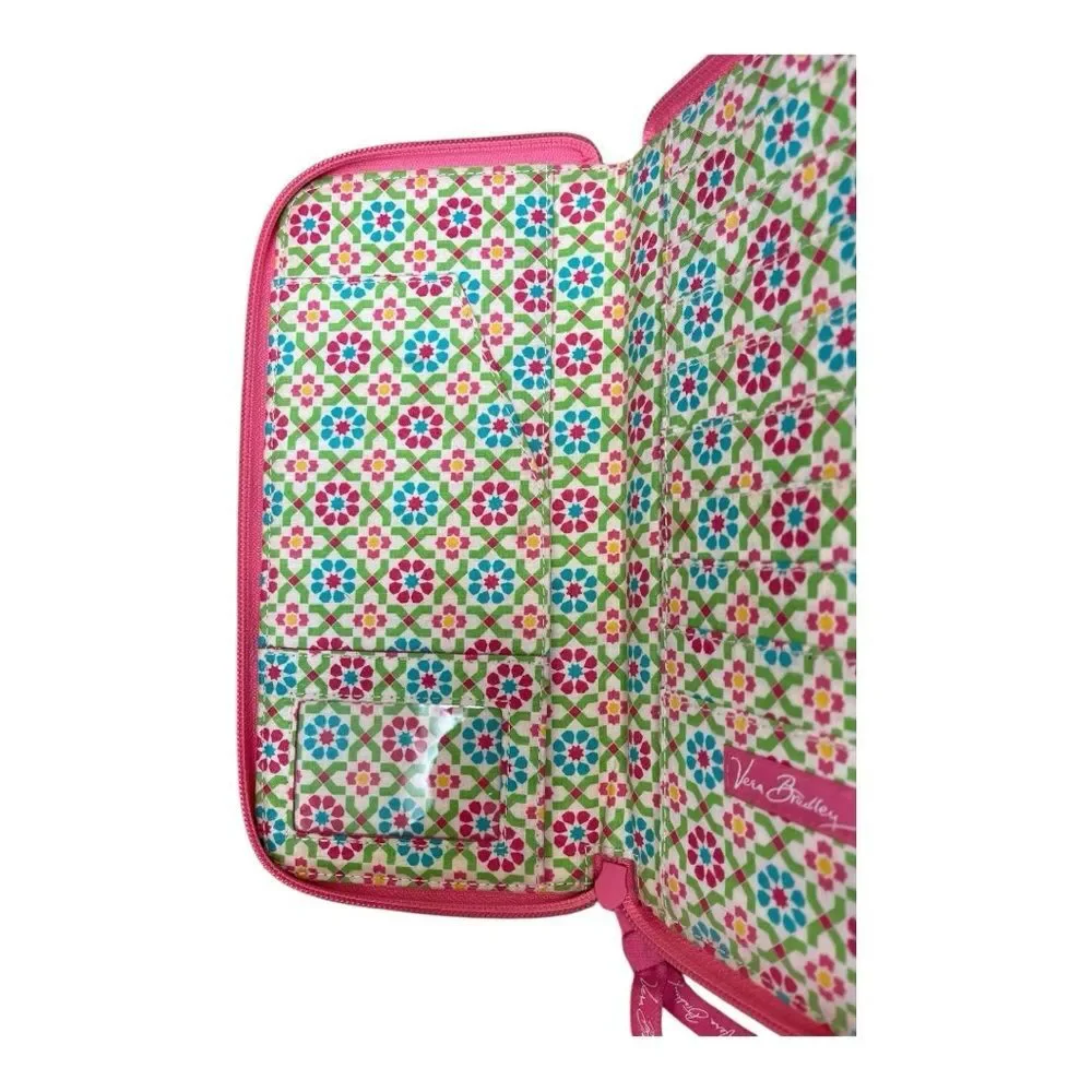 New Vera Bradley Capri Melon Zip Travel Organizer Clutch Wallet - Picture 2 of 9